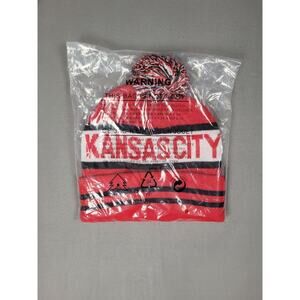 Dutern Kansas City Football Embroidery US Flag Hat Classic Pom Cuff Beanie Hat
